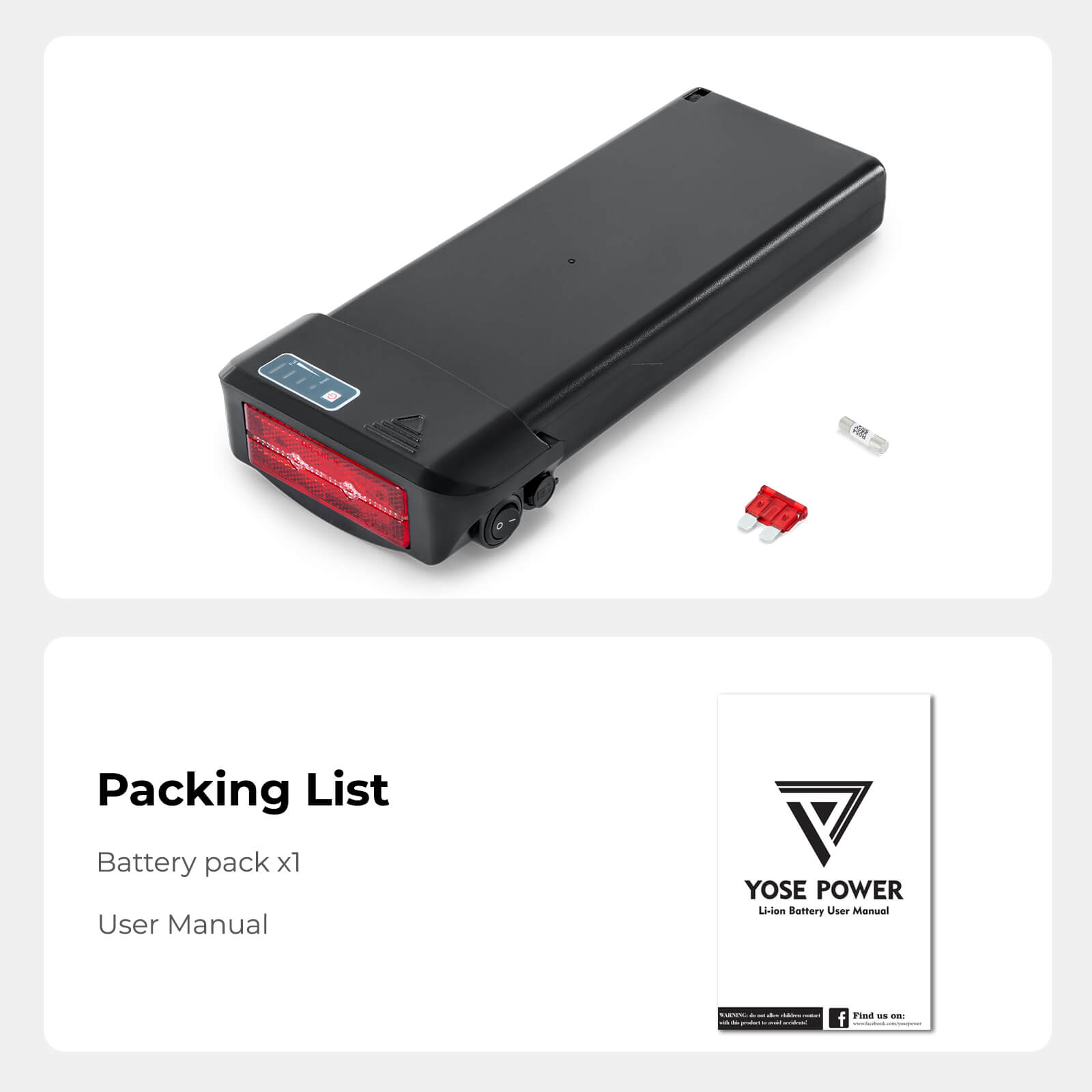 Batterie Li-ion 36V 11,6Ah(429Wh) pour porte-bagages arrière de vélo électrique sans chargeur pour Zündapp Green 7.7 Z802