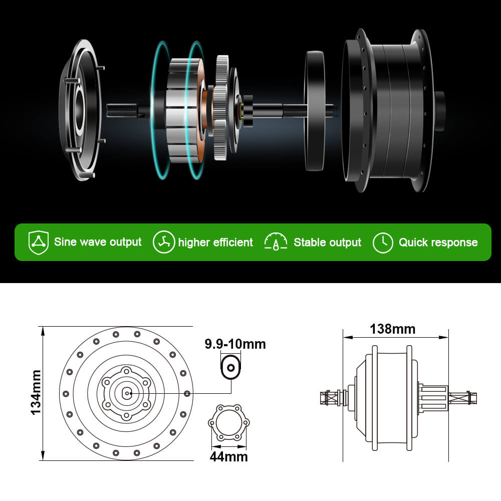 Kit de conversion pour vélo électrique 36V 250W Kit moteur arrière 26" pour cassette avec batterie 36V 13Ah et chargeur
