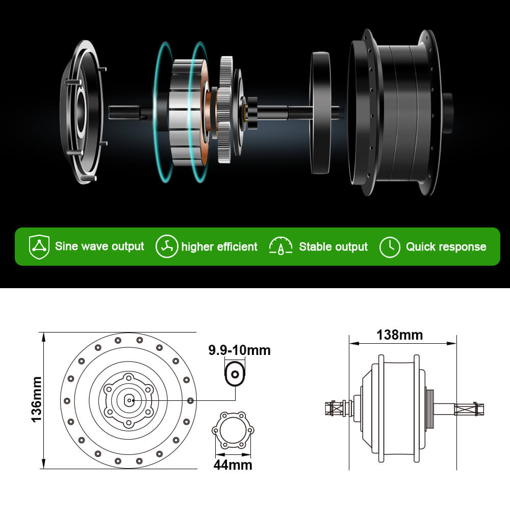 E-Bike Conversion Kit 36V 250W 28"(700C) Rear Motor Kit for Freewheel with 36V 13Ah Battery and charger