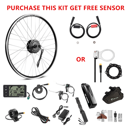 E-Bike Conversion Kit 36V 250W 28"(700C) Rear Motor Kit for Freewheel with 36V 13Ah Battery and charger