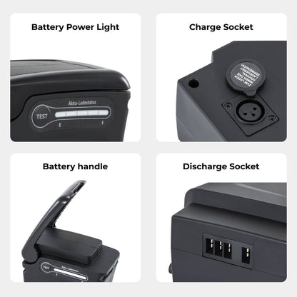 Batería de ion de litio de repuesto para bicicleta eléctrica de 36V 10,4Ah(374Wh) sin cargador para SideClick Akku de Prophete, Kreidler, Zündapp