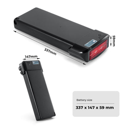 Batterie Li-ion 36V 11,6Ah(429Wh) pour porte-bagages arrière de vélo électrique sans chargeur pour Zündapp Green 7.7 Z802