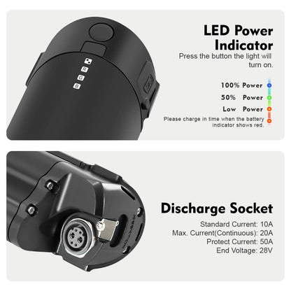 Batterie Li-ion 36V 12.8Ah(474Wh) Intube Accu REENTION EEL-MINI 40 pour Telefunken Aufsteiger, Zündapp Z810
