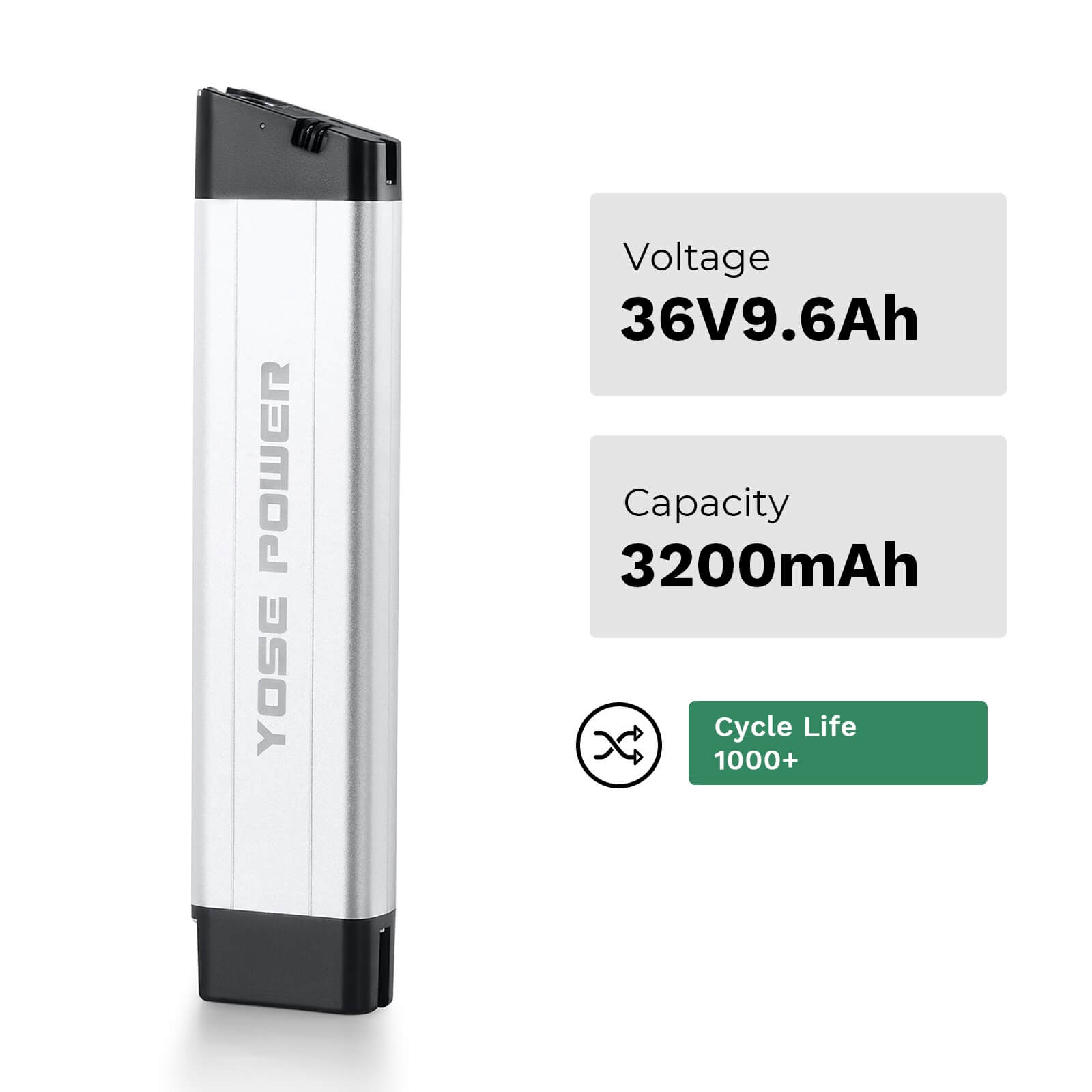 Batterie lithium-ion 36V 9,6Ah(355Wh) pour vélo électrique avec port USB et chargeur pour Zündapp Z101 et F.lli Schiano