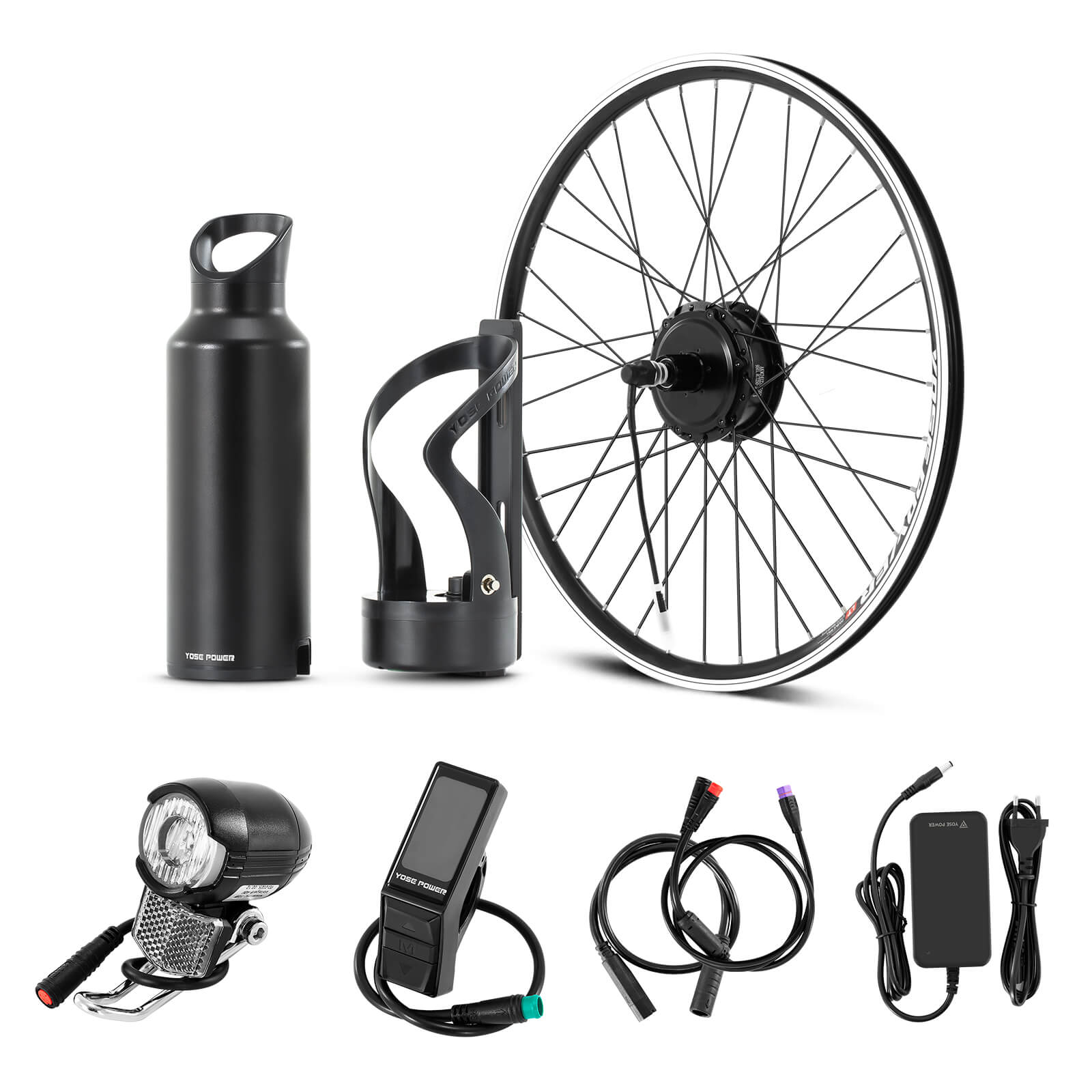 E-Bike Conversion Kit 36V 250W 27.5" Rear Cassette Motor Kit with 36V Bottle Battery Samsung Cell and Integrated Torque PAS Sensor Model A3pro