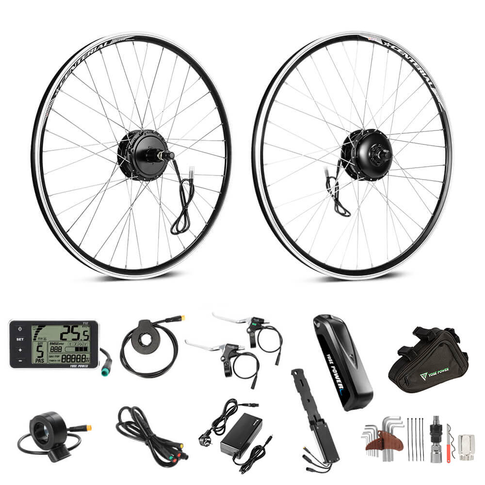 E-Bike Conversion Kit 36V 250W 28"(700C) Rear Motor Kit for Cassette with 36V 13Ah Battery and Charger