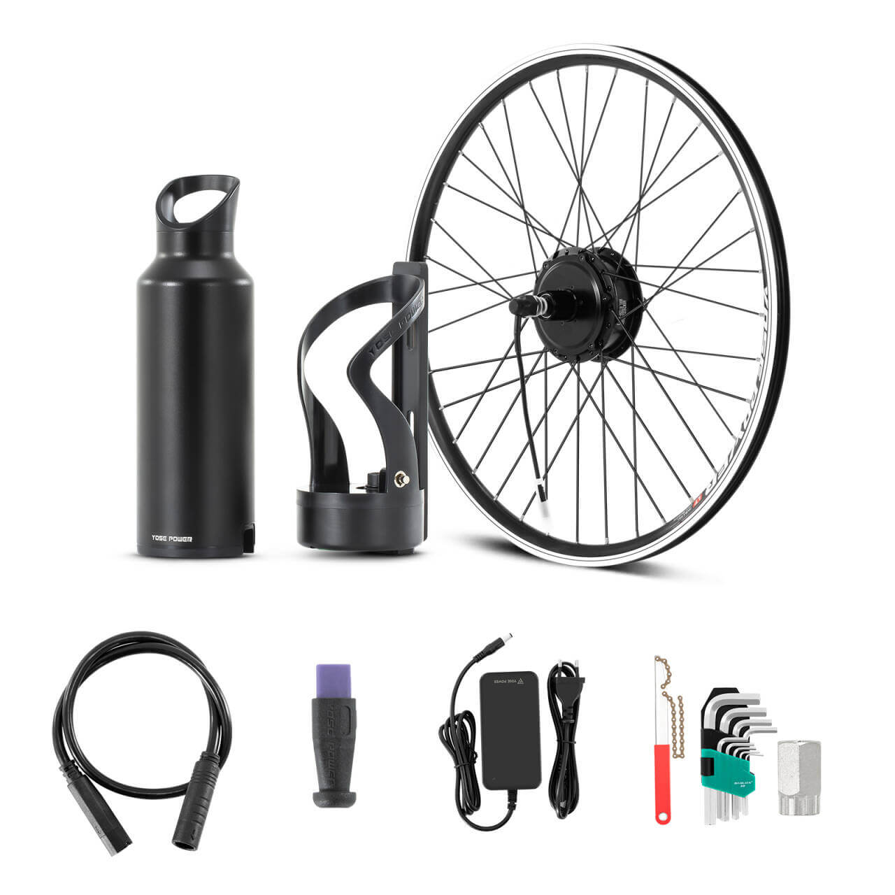 E-Bike Conversion Kit 36V 250W 28" Rear Cassette Motor Kit with 36V Bottle Battery Samsung Cell and Integrated Torque PAS Sensor Model A3