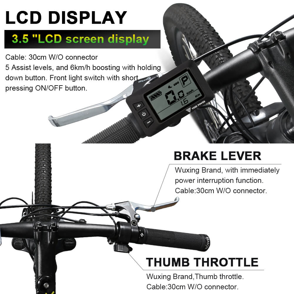 Kit de conversion pour vélo électrique 36V 250W 26" Kit moteur avant avec batterie HL1 36V 15,6Ah Moteur moyeu DIY