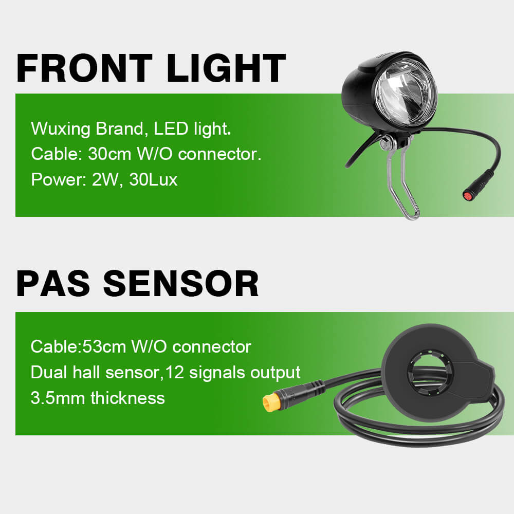 E-Bike Umbausatz 36V 250W 26" Frontmotor Kit mit HL1 36V 18Ah Akku Nabenmotor DIY Elektrofahrrad Conversion Kit