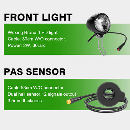 E-Bike Umbausatz 36V 250W 26" Frontmotor Kit mit HL1 36V 18Ah Akku Nabenmotor DIY Elektrofahrrad Conversion Kit