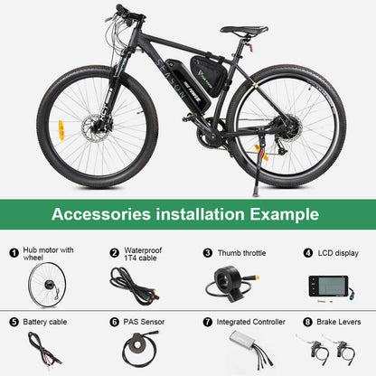 E-Bike Conversion Kit 36V 350W 28"(700C) Hinterrad Kassettenmotor Fahrrad Nabenmotor Umbausatz